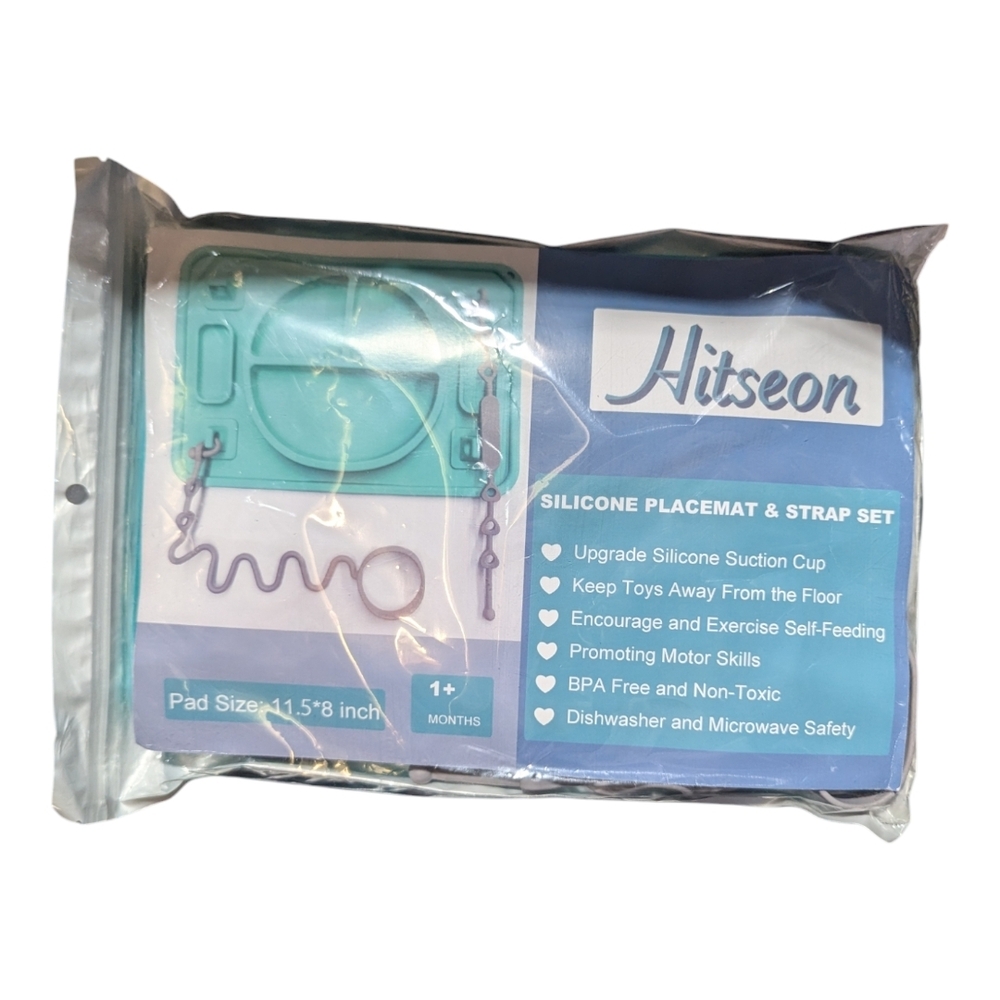 Hitseon Baby Toddler Silicone Placemat & Strap Set - Blue T-002
